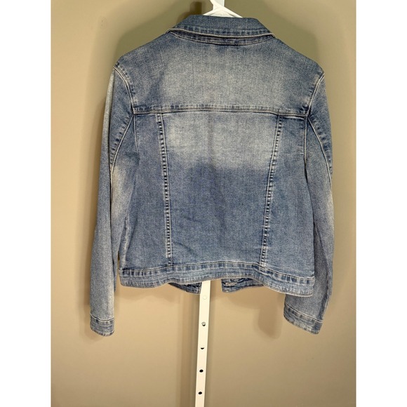 Vintage America Blues Denim Jean Jacket Medium Wash Button Front Women's M 90's - Picture 5 of 5